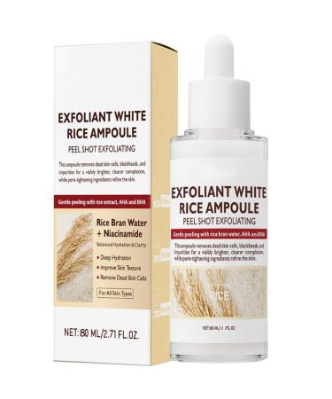 Korean Skin Peeling Ampoule Exfoliating Serum White Rice Face and Body Scrub Dead Skin Cell Remover 80ml/2.7fl oz