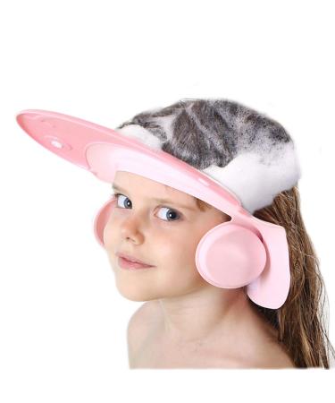 Bath Cap wash Shower Shampoo Visor hat Prevent Water Entering The Eyes and Ears Adjustable Bathing tub Head Hair Rinser Shield Protection Kids Children Toddler Beach Baby Safety(pink)