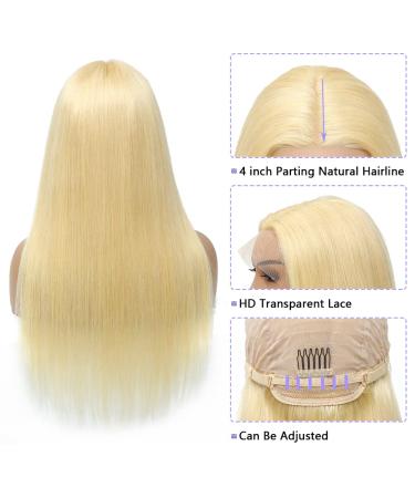 24 Inch Blonde 613 Lace Front Wig with Baby Hair | Brazilian Virgin Human Hair | HD Transparent Lace | Natural Hairline | Women's Straight Wig - Buy Online on GoSupps.com