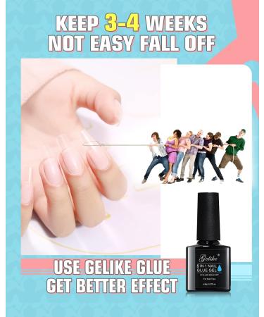 Gelike EC 552PCS Soft Gel Nail Tips Kit | Clear Cover Full Nail Extensions - Medium Almond | DIY Salon Gift - Buy Online on GoSupps.com