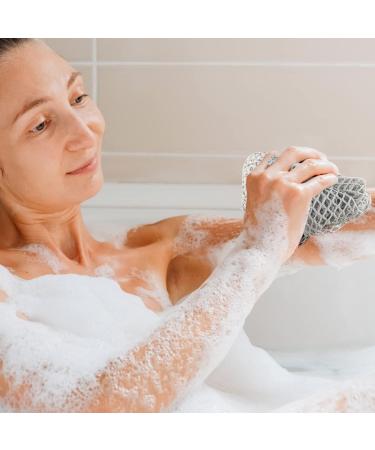 African Bath Sponge Set - Exfoliating Body Scrubber Trio in Black, White, Grey - Buy Online on GoSupps.com