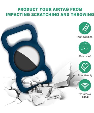 Ainiv Pet Protective Case for Apple Airtag GPS Finder Silicone Airtag Dog Cat Collar Holder Pet Loop Holder Safety and Anti-lost Air Tag Tracker Case for Apple Locator Tracker Blue - Buy Online on GoSupps.com