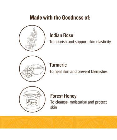 SholTree Ayurvedic Indian Rose Face Wash with Turmeric & Honey - Hydrate Heal & Nourish Dry to Normal Skin - 120ml - Buy Online on GoSupps.com