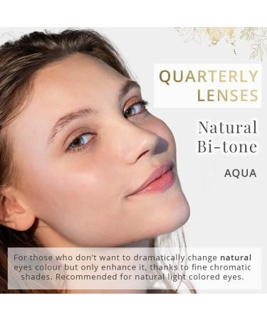ADORE Bi Tone Colored Contact Lenses - Non-Graded Aqua Light Blue - 3-Month Wear + Free Holder - Buy Online on GoSupps.com