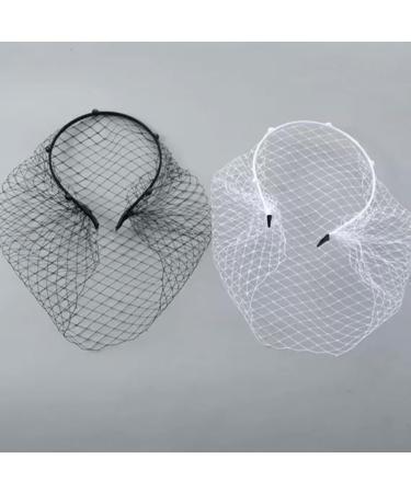 Bottone Headbands for Women Girls Wide Plain Turban Headband Fashion Veil Rhinestones Hair Bands Mesh Hair Hoop White - Buy Online on GoSupps.com