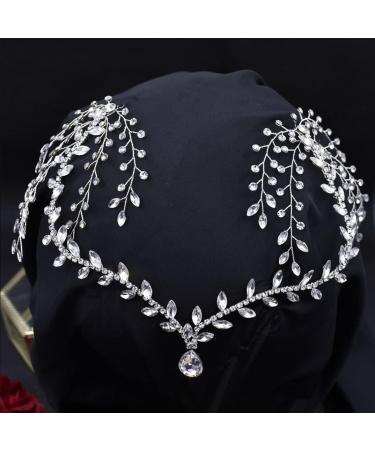 Bridal Headpieces for Wedding Rhinestone Headband Forehead Headband Headpiece Hair Accessories for Bride Silver Other Holiday Supplies - Buy Online on GoSupps.com