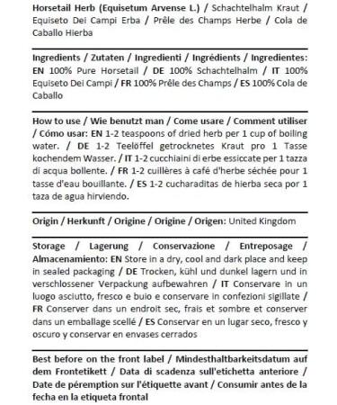  HEALTH EMBASSY Health Embassy Herbe de Pr le Tisane | Equisetum Arvense L | Horsetail Herb Tea 100g - Buy Online on GoSupps.com