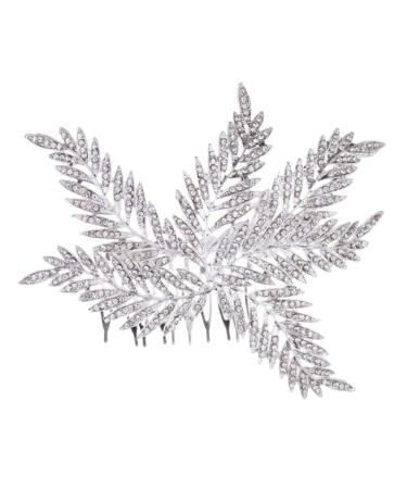VINTORKY Bridal Comb Insert Comb Hair Accessory for Women Rhinestone Decor Hair Jewels for Women Flowers Decoration Floral Hair Accessories Flower Decor Combs Rhinestones Wig Women's Alloy