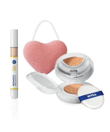 NIVEA Q10 Plus Anti-Wrinkle Skin Care Gift Set | Cushion Cream & Concealer | Free Mini Soft | 15ml & 5ml - Buy Online on GoSupps.com