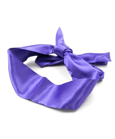 LANWAN Satin Eye Mask Sleep Mask Adjustable Soft Blindfold for Women Travel and Sleeping (Purple)