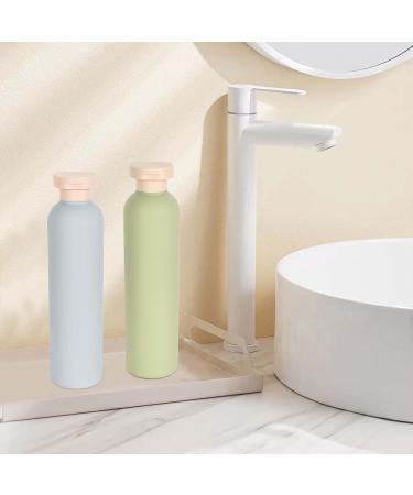 2PC Refillable Crushed Travel Bottles - Portable Shampoo & Lotion Containers with Hinged Lid - Safe 260ml Green & Blue - Buy Online on GoSupps.com