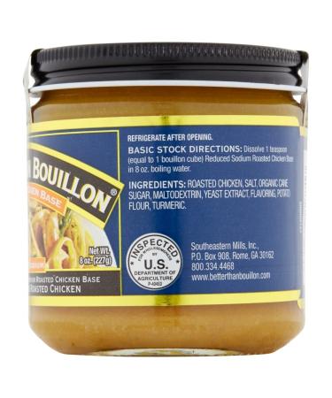 Better Than Bouillon Reduced Sodium Roasted Chicken Base - 8-Ounce Jar (Pack of 2) | Seasoned Roasted Chicken | 38 Servings - Buy Online on GoSupps.com