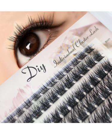 50PCS False Eyelash Clusters  8-16mm Mixed Eyelash Clusters Volume Wispy  C/D Natural Curl DIY Extension Lashes  Reusable Faux Mink Fluffy Soft Fake Eyelashes Set for Girl and Female Eye Eyelash Decoration