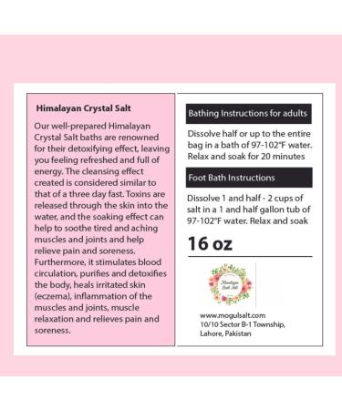 Himalayan Bath Salt Exfoliating Foot Soak Salts for Spa & Body Care | Natural Rock Pink Salt 16 oz for All Skin Types - Buy Online on GoSupps.com