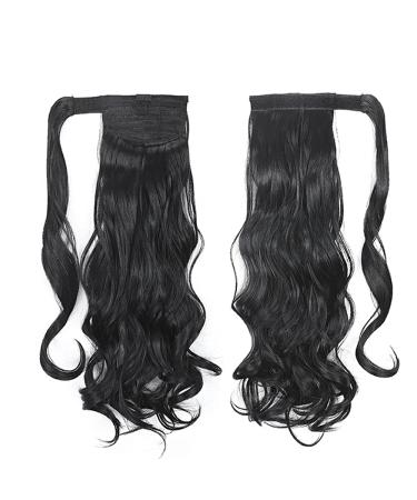 Shop 45cm Black Wavy Ponytail Clip-In Braid Extension - Realistic Hairpiece for Effortless Style - Buy Online on GoSupps.com