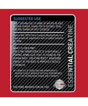Muscle NH2 100% Pure Creatine Monohydrate Powder - 200g, 40 Servings - Increase Size, Strength, and Performance - Unflavoured - Pack of 1 - Buy Online on GoSupps.com