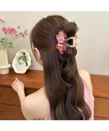 Yneyi Flower Hair Claw Clip Flower Hair Clip Flower Claw Clip Hair Accessories For Women (White Big) - Buy Online on GoSupps.com