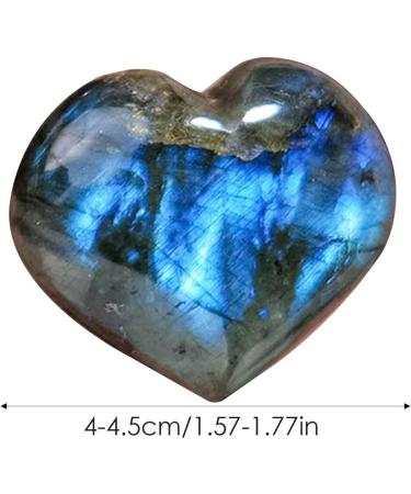 Labradorite Palm Stone Natural Labradorite Crystal Heart Palm Stone Mineral Reiki Pocket Crystal Tumble Collection Heart Shape Puff Stones for Good Luck Charm Meditation Riastvy 5 - Buy Online on GoSupps.com