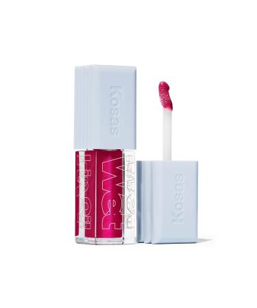 Kosas Wet Lip Oil Gloss - Hydrating Lip Plumping Treatment with Hyaluronic Acid & Peptides Non-Sticky Finish (Fruitjuice)