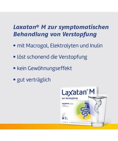 Laxatan M - Gentle Constipation Relief with Macrogol Electrolytes & Inulin | 10 Drinking Granulate Bags | Well-Tolerated & Non-Addictive - Buy Online on GoSupps.com