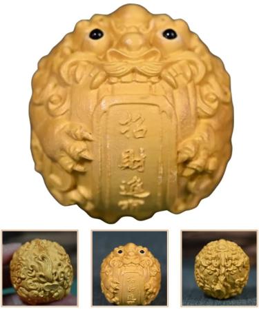 Warmhm Kylin Statue - Handcrafted Peach Wood Bagua Feng Shui Decor Baoding Balls & Fitness Tools - Buy Online on GoSupps.com