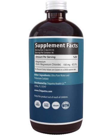 Ionic Magnesium Chloride 8 oz Liquid - Fastest Absorption for Calm Mood, Sleep, Muscle Cramps & Natural Laxative - Vegan, USA Made in Glass Bottle - Buy Online on GoSupps.com