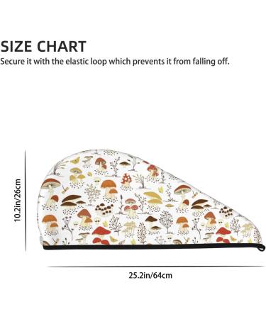 Mushrooms and Butterflies Microfiber Hair Towel - Super Absorbent Coral Velvet Wrap for Long Curly & Thick Hair - Quick Dry Hair Cap for Women - Buy Online on GoSupps.com