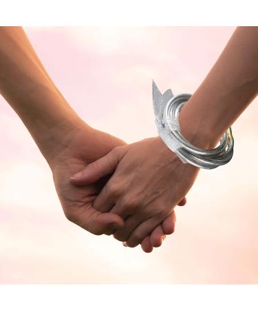 Operitacx 1Pc Ribbon Glitter Bracelet glitter wristband transparent tube bracelet kid suit silicone wristbands buddha bracelet for men swirl bracelets plastic Christmas Wearing Accessory set Silver 7.5x7.5cm - Buy Online on GoSupps.com