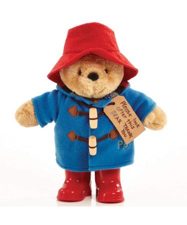 Rainbow Designs Classic Paddington Bear with Boots - 25cm Standing Plush Character - Soft & Cuddly Paddington Teddy Bear with Iconic Duffle Coat Bush Hat & Shiny Red Single