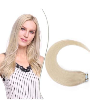 Elailite 30cm tape in extensions real hair 20g hair extension adhesive tape 12 "smooth remy 10 pieces real human hair #70 bleached white - Buy Online on GoSupps.com