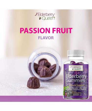 Elderberry Queen Organic Elderberry Gummies 60 ct - Immune Support Gummies with Vitamin C & Zinc - Elderberry Vitamin Gummies for Adults and Kids - Buy Online on GoSupps.com