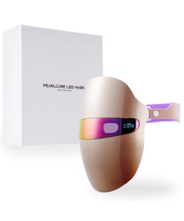 LED Light Therapy Mask - Facial Skin Care Beauty Device - Red Yellow Green Light - Auto mode - Gold Color - 3 wavelengths 270 LEDs with 4 modes - Made in Korea