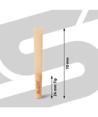 RAW Cones Classic Single Size 70/24 - Mini Preroll for Quick Sesh - 100 Pack - Buy Online on GoSupps.com