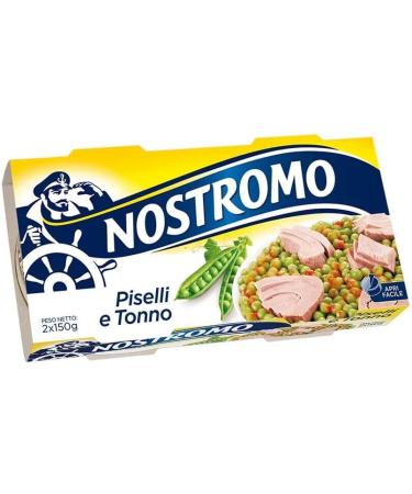 Nostromo Tonno e Piselli Set of 20 dishes prepared with tuna and small peas 2 x 150 g + 1 bag of free Felce Azzurra talcum powder bag of 100 g - Buy Online on GoSupps.com