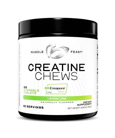 Muscle Feast Vegan Creatine Monohydrate NUTRITIONAL_SUPPLEMENT Gluten-Free Creapure Candy Lemon Lime 120 Tabs