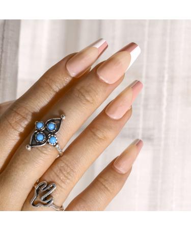 Sethexy French Coffin False Fingernails - 24 Glossy Acrylic Press-On Nail Tips for Women & Girls - Buy Online on GoSupps.com