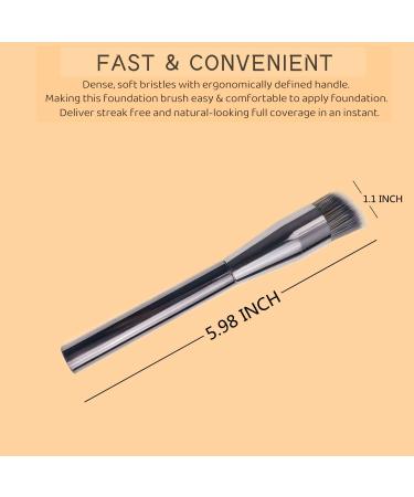 High Density Angled Kabuki Brush for Face - Silver | Perfect for Powder, Liquid Foundation & Concealer - Buy Online on GoSupps.com