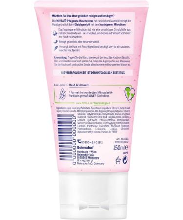 NIVEA Nourishing wash cream with almond oil (150 ml) thorough facial cleansing for dry and sensitive skin especially mild and thorough cleansing cream - Buy Online on GoSupps.com