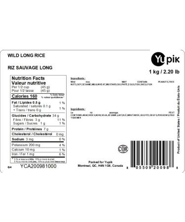WILD LONG RICE- 1KG Gluten-free Vegan Non-GMO - Buy Online on GoSupps.com