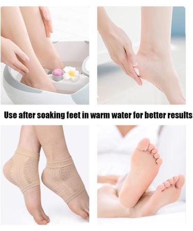 Wambere 3 Pairs Gel Heel Socks Silicone Moisturising Socks Open Toe Socks Spa Socks Foot Care Socks Foot Protectors for Dry Cracked Heels Suitable for All Day Skin Colour Skin-coloured - Buy Online on GoSupps.com