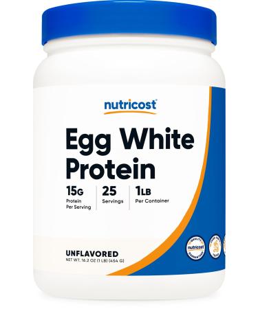 Nutricost Egg White Protein Powder 1lb (Unflavored) - Non-GMO Gluten Free Unflavored 1 Pound (Pack of 1)