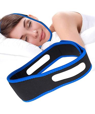 Anti snoring chin straps snoring stopper anti -snoring chin strap snoring stopper anti snoring 2023 update professionally effective helps against snoring snoring equipment blue