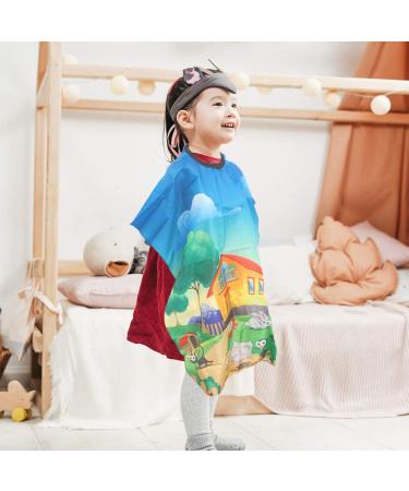 Solustre Blue Animal Cartoon Hairdresser Apron - Cute Baby Haircut Barber Cape for Home Salon & Professional Use - Buy Online on GoSupps.com