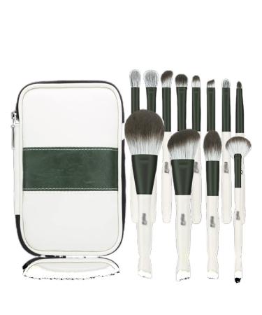 12 Green Glass Makeup Brush Set Complete Loose Powder Brush Eyeshadow Brush