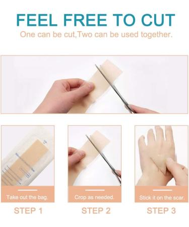 Silicone Scar Sheets for C-Section Surgery, Burn, Keloid, Acne - 4 Sheets (2 Month Supply) - Buy Online on GoSupps.com