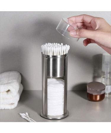Fdit Cotton Swabs Holder | Stainless Steel Makeup Organizer Box | 2 Set Detachable Design for Cotton Swabs & Pads | Desktop Decoration - Buy Online on GoSupps.com