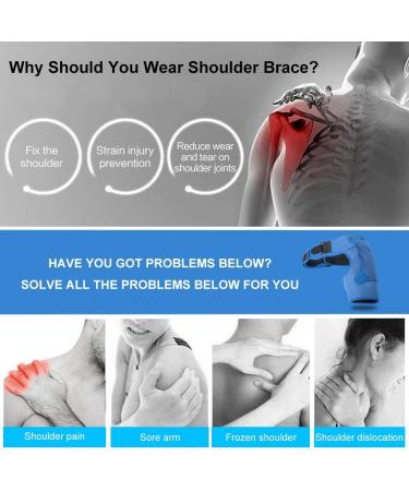 Rotator Cuff Shoulder Brace Support - Unisex, Blue, L/XL (Chest 38-51in) - Buy Online on GoSupps.com