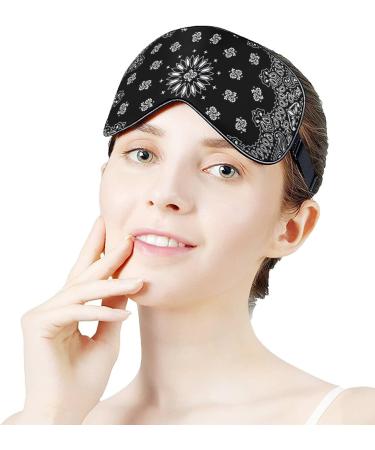 Black Paisley Sleep Mask for Women | Adjustable Eye Shades with Elastic Strap - Perfect for International Shipping - Buy Online on GoSupps.com