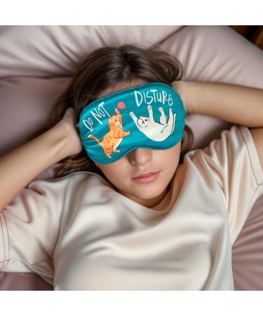ANTI BASIC Funny Silk Sleep Masks for Women - Adjustable Soft Eye Masks with Two Cats Design | Perfect Gift - Buy Online on GoSupps.com
