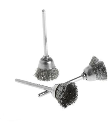 JOYKK 3Pieces Steel Wire Wheel Brush Head Abrasive Deburring Drilling Tools Bowl-shape - Silver - Buy Online on GoSupps.com